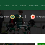 Football club homepage design featuring Kilkenny-based team CK Untied with match schedules and club updates.
