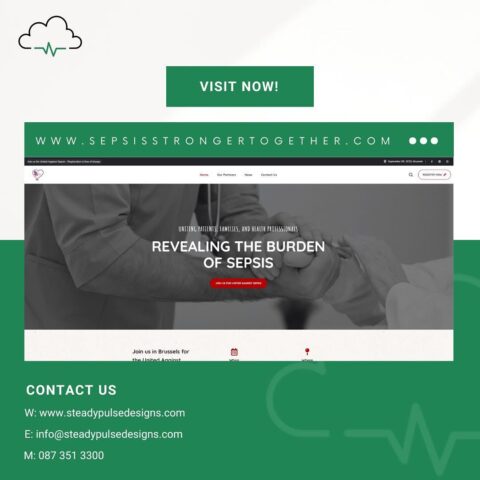 Irish Sepsis Foundation charity homepage showcasing awareness campaigns and support resources.
