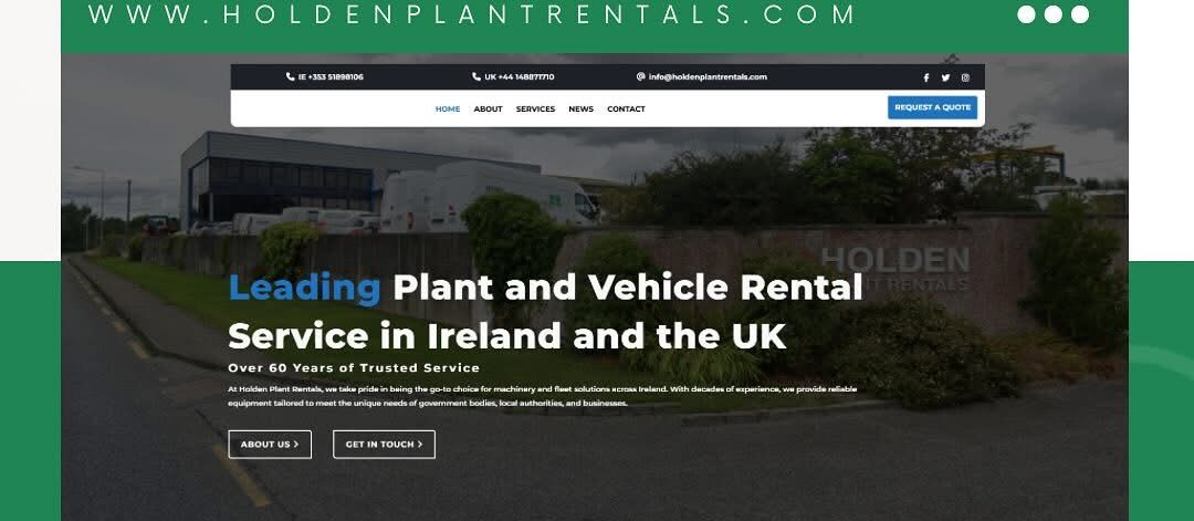 Graphic for Holden Plant Rentals, leading plant and vehicle service in Ireland.