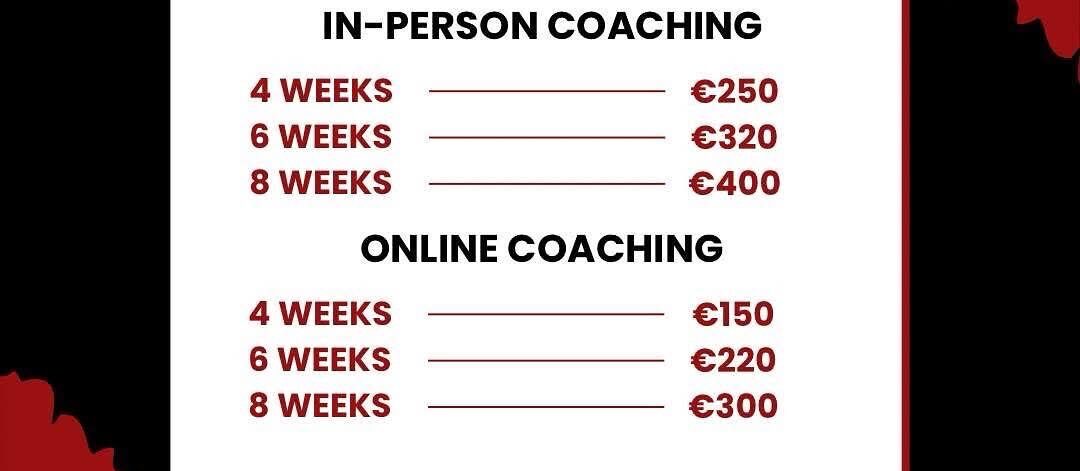 Graphic design for Dlux Coaching, a personal trainer based in Cork, featuring their social media handles.